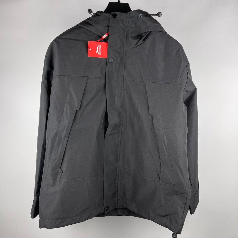 Sleek Urban Charcoal Grey Performance Jacket with Hood
